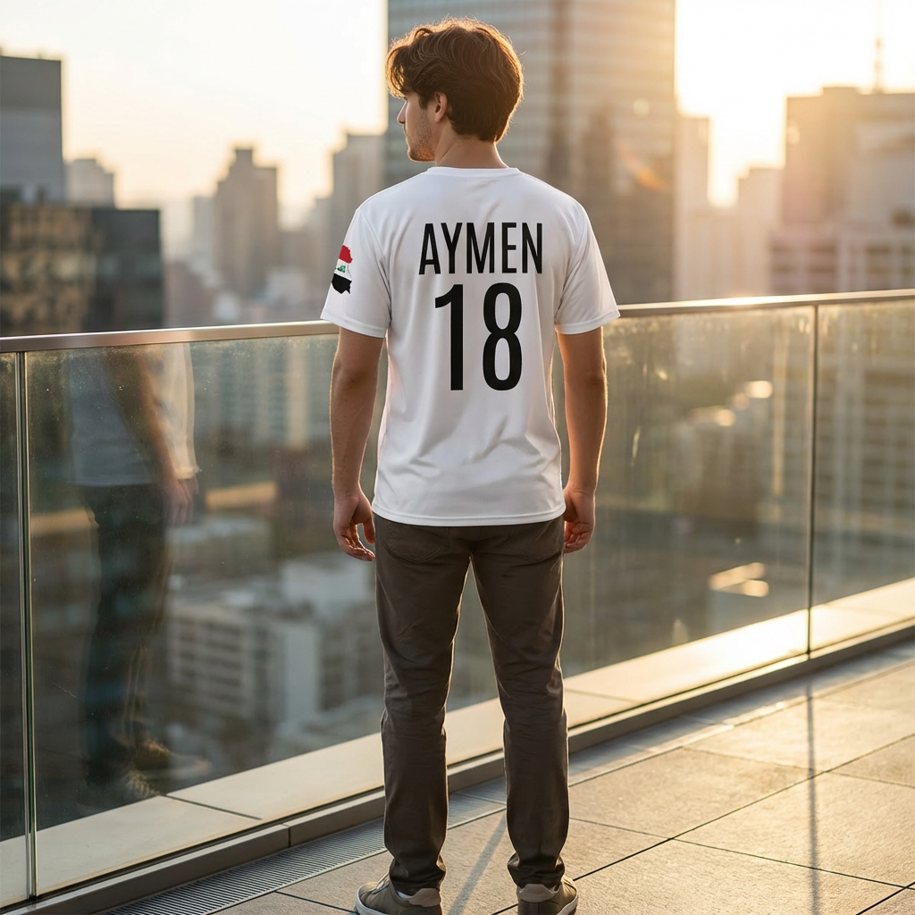 Iraq Soccer Jersey — Aymen18 Men's T‑Shirt