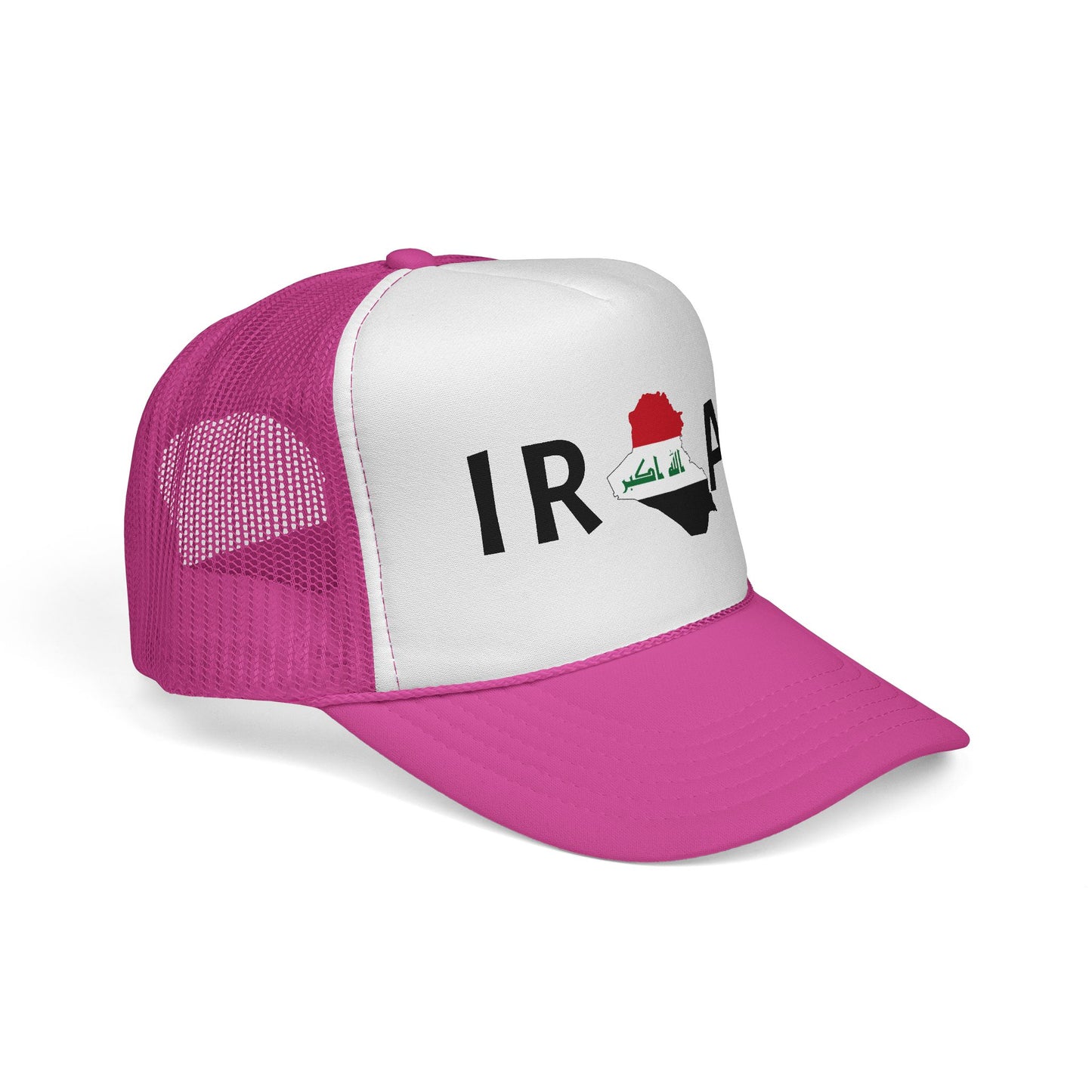 Iraq Flag Trucker Cap — Mesh Back Hat with Iraq Map and Arabic Script