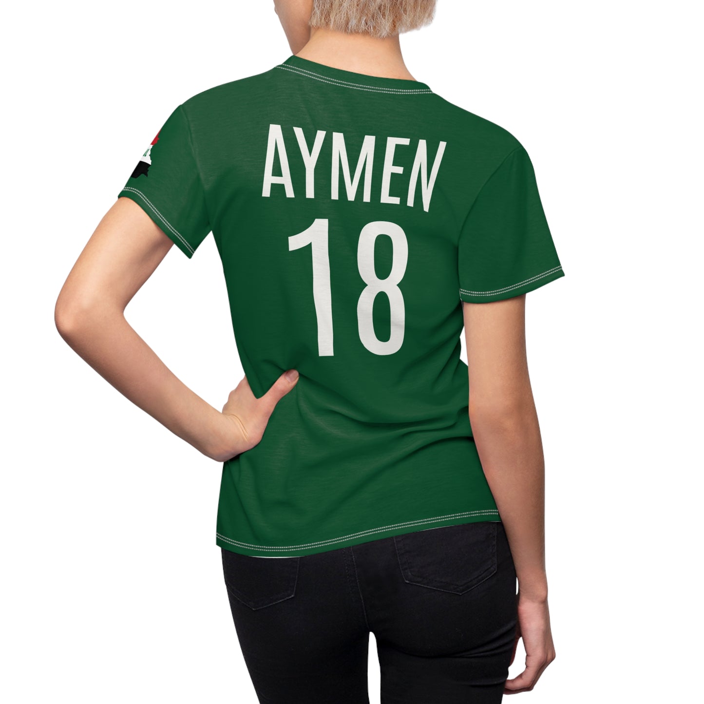Iraq Jersey Women's Tee Green— AYMEN 18