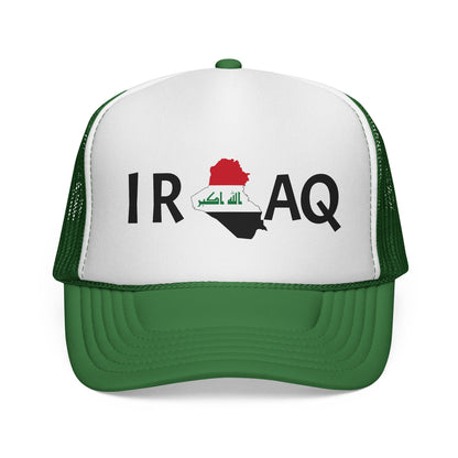 Iraq Flag Trucker Cap — Mesh Back Hat with Iraq Map and Arabic Script