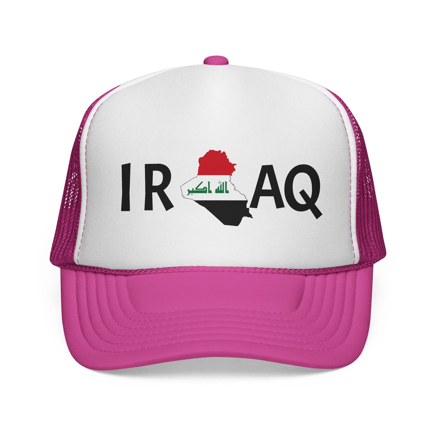 Iraq Flag Trucker Cap — Mesh Back Hat with Iraq Map and Arabic Script