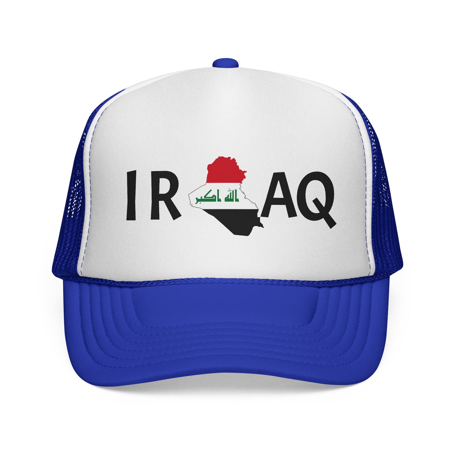 Iraq Flag Trucker Cap — Mesh Back Hat with Iraq Map and Arabic Script