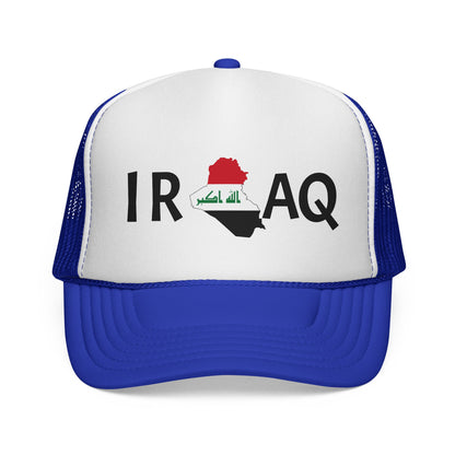 Iraq Flag Trucker Cap — Mesh Back Hat with Iraq Map and Arabic Script