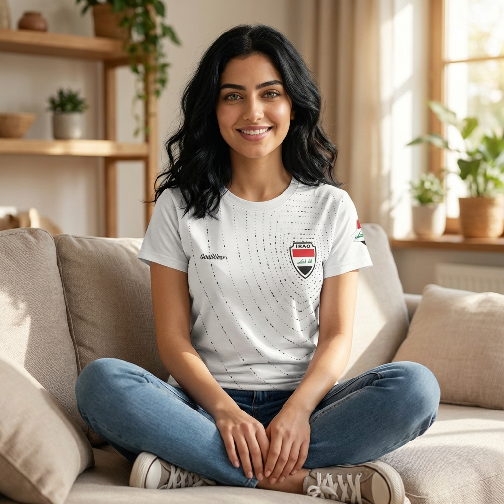 Iraq Jersey Women's White Tee — AYMEN 18