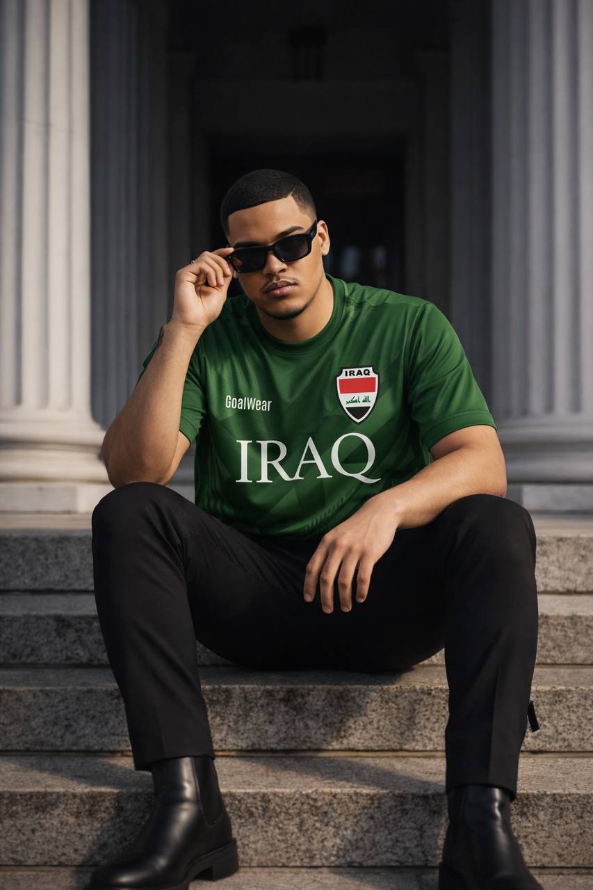 Classic Iraq Soccer Jersey Tee - Green