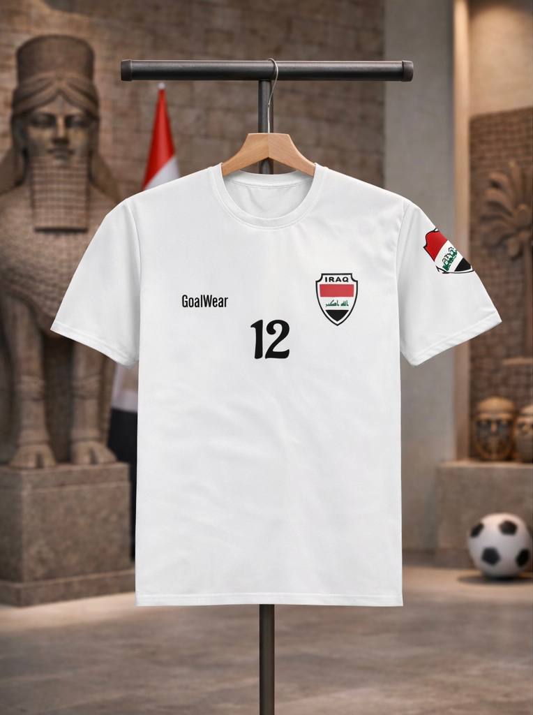 Iraq Soccer Fan Jersey White T-Shirt —  12  Soccer