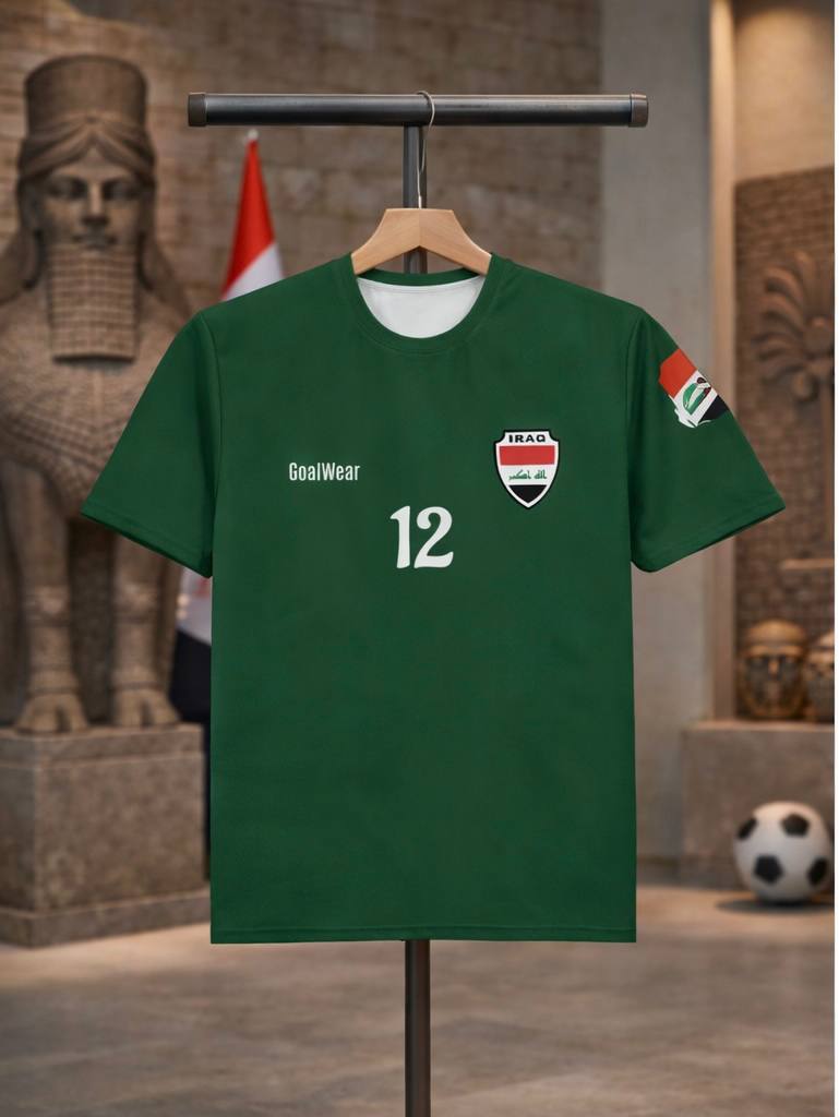 Iraq Soccer Fan Jersey Green T-Shirt — 12 Soccer