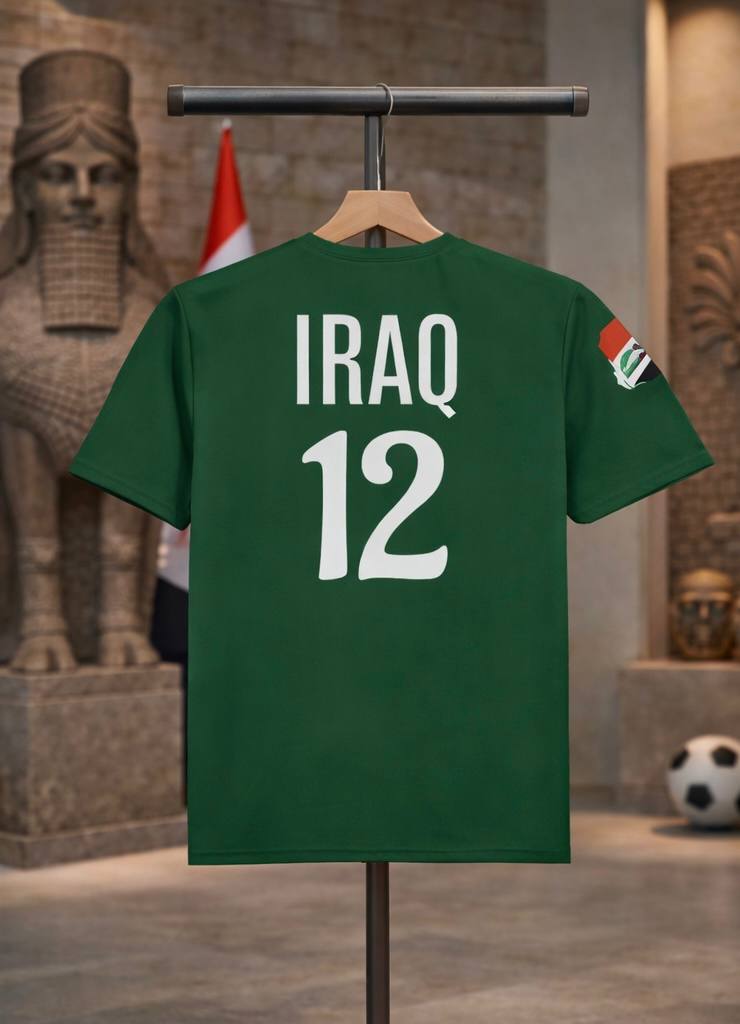 Iraq Soccer Fan Jersey Green T-Shirt — 12 Soccer