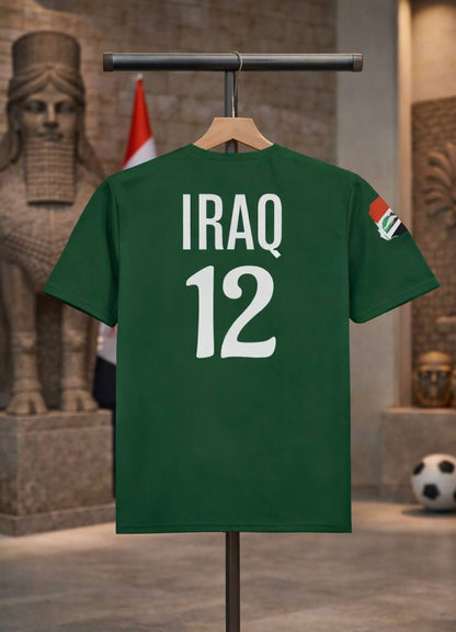 Iraq Soccer Fan Jersey Green T-Shirt — 12 Soccer