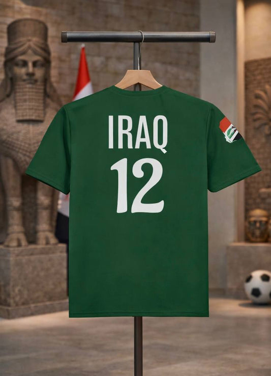 Iraq Soccer Fan Jersey Green T-Shirt — 12 Soccer
