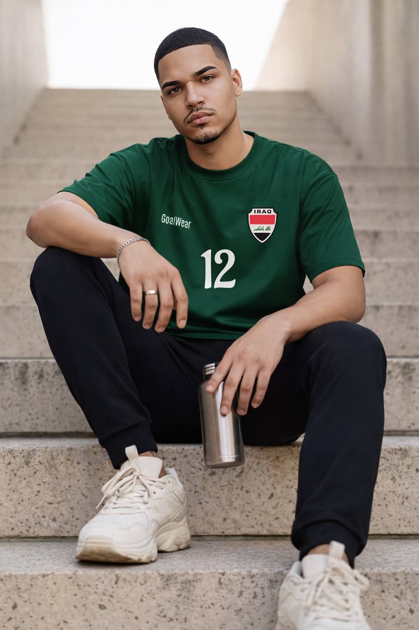 Iraq Soccer Fan Jersey Green T-Shirt — 12 Soccer