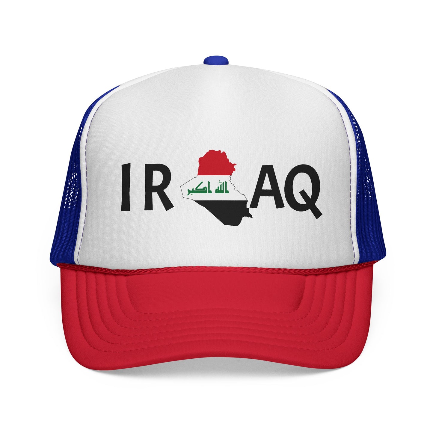 Iraq Flag Trucker Cap — Mesh Back Hat with Iraq Map and Arabic Script