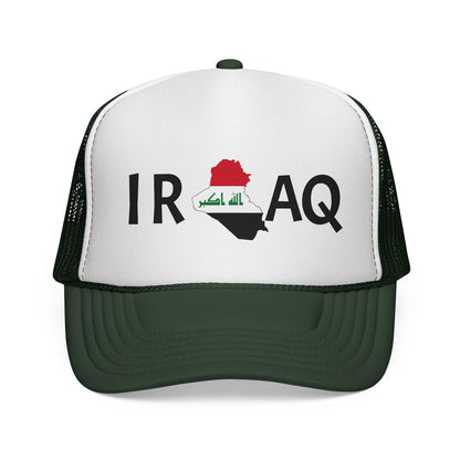 Iraq Flag Trucker Cap — Mesh Back Hat with Iraq Map and Arabic Script