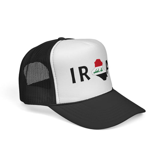 Iraq Flag Trucker Cap — Mesh Back Hat with Iraq Map and Arabic Script